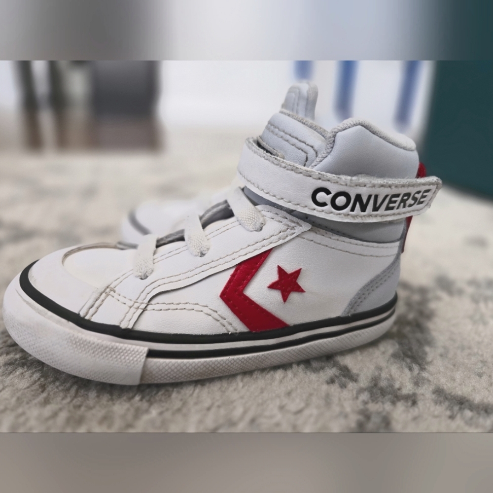 Converse Kids 8T High-Top Sneakers - White and Red